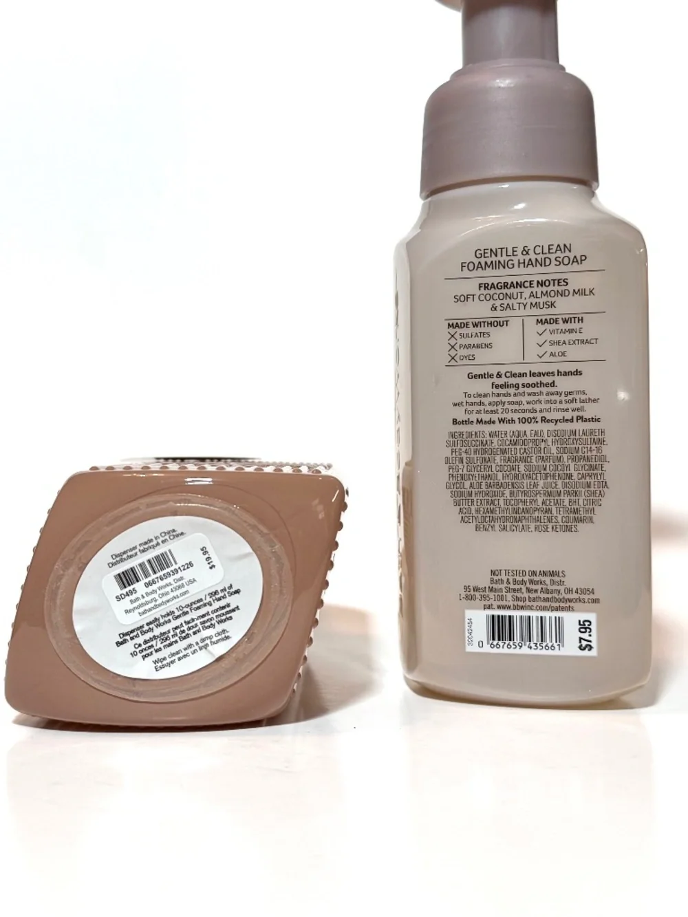 TAN FLORAL Foaming Hand Soap Dispenser & Soap